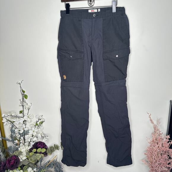 FJALLRAVEN Abisko Hybrid Zip Off Trousers Washed Black Sz 29 $195 {II31} - Picture 2 of 6
